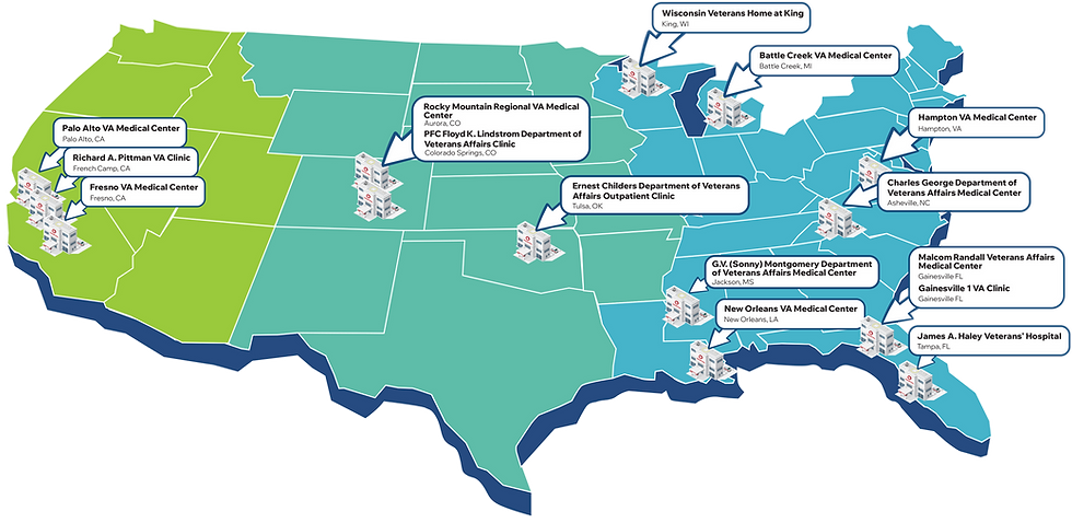 ADRF VA Hospital DAS and ERCES Installations Nationwide (As of January 2025)